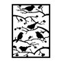 Wallity Tree Branch Birds Escultura de pared de metal negra